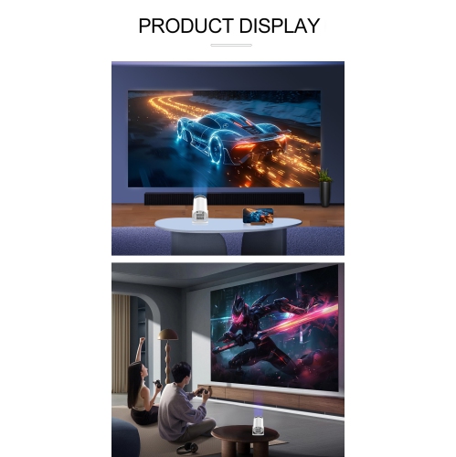 New projector home YT200 projector small mini portable new projector high code stream supports 1080P home theater media player YT200 small round