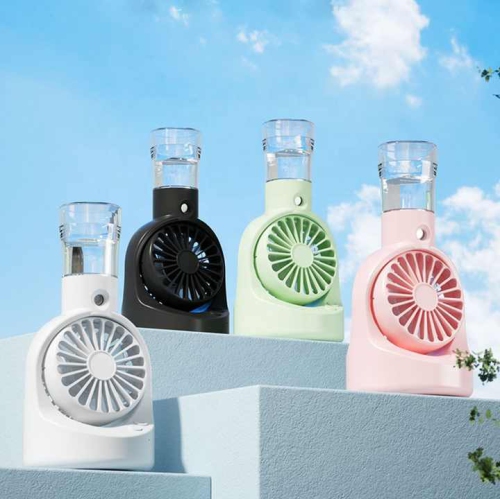 Handheld spray fan Multifunctional desktop folding small fan spray humidifier Outdoor handheld hanging neck spray fan F6 desktop spray fan