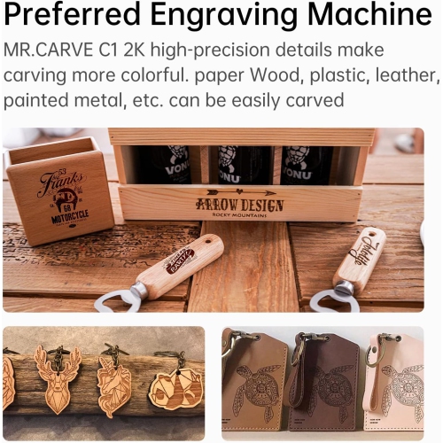 Hine 5W blue light laser engraving and cutting machine | 80x80mm auto focus 0.05mm high precision | built-in gyroscope & rotating head | support