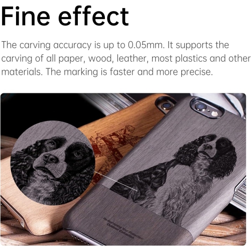 Hine 5W blue light laser engraving and cutting machine | 80x80mm auto focus 0.05mm high precision | built-in gyroscope & rotating head | support