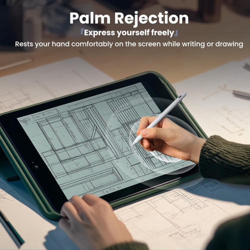 Stylus Pen for iPad 2018-2025,2X Fast Charging,Palm Rejection,Tilt Sensitivity,Pencil for Apple iPad Compatible with iPad 6/7/8/9/10/11,iPad Air