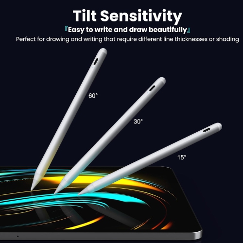 Stylus Pen for iPad 2018-2025,2X Fast Charging,Palm Rejection,Tilt Sensitivity,Pencil for Apple iPad Compatible with iPad 6/7/8/9/10/11,iPad Air
