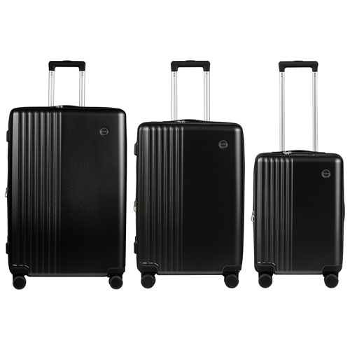 Champs Velora 3-Piece Hard Side Expandable Luggage Set - Black