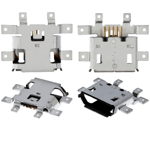 ESOURCE PARTS  Replacement Charging Port Soldering Required - 05 Pin - Micro B - 6 Anchor Points (C284)