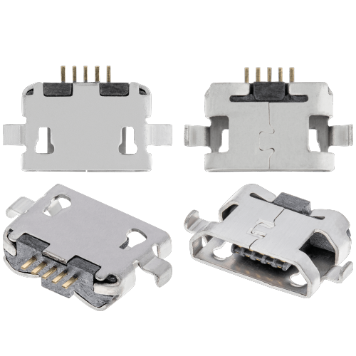 ESOURCE PARTS  Replacement Charging Port Soldering Required - 05 Pin - Micro B - 2 Anchor Points (C027)