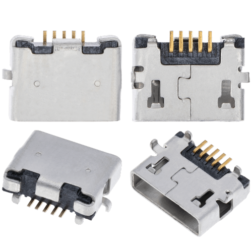 Replacement Charging port soldering required - 05 Pin - Micro A - 4 Anchor Points