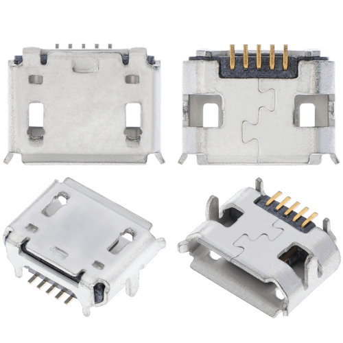 ESOURCE PARTS  Replacement Charging Port Soldering Required - 05 Pin - Micro B - 4 Anchor Points (C168)