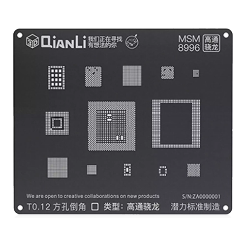 ESOURCE PARTS  Replacement 3D Stencil (Msm 8996) (Qianli) In Black
