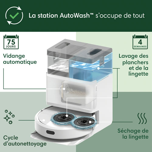 Aspirateur robot Roomba Plus 405 Combo avec station AutoWash d'iRobot - Blanc