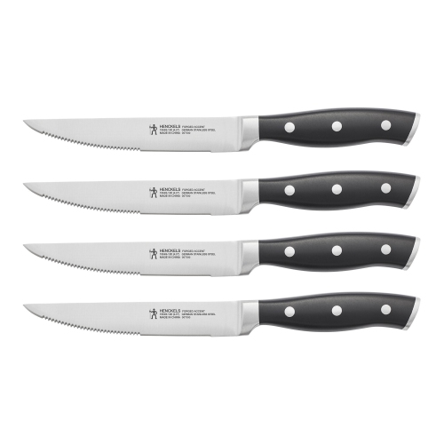 HENCKELS Forged Accent 4 Piece Steak Set, Black