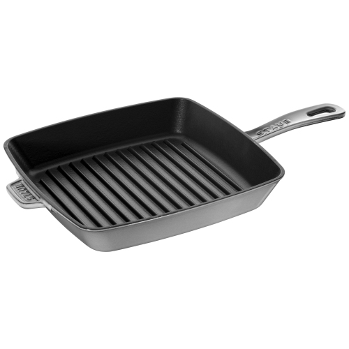 STAUB Grill Pans 26 cm Cast Iron Square American Grill, Graphite-Grey