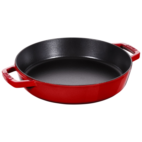 STAUB  Pans 26 Cm / 10 Inch Cast Iron Frying Pan With 2 Handles, Cherry