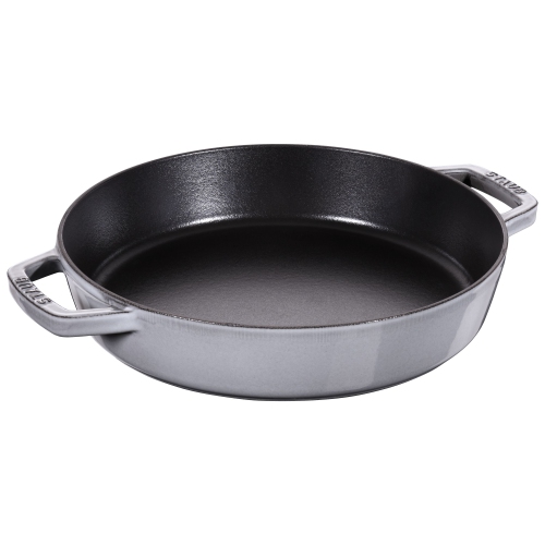 STAUB Pans 26 cm / 10 inch Cast Iron Frying Pan With 2 Handles, Graphite-Grey