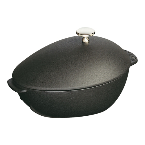 STAUB Specialities 2 L Cast Iron Oval Mussel Pot, Black
