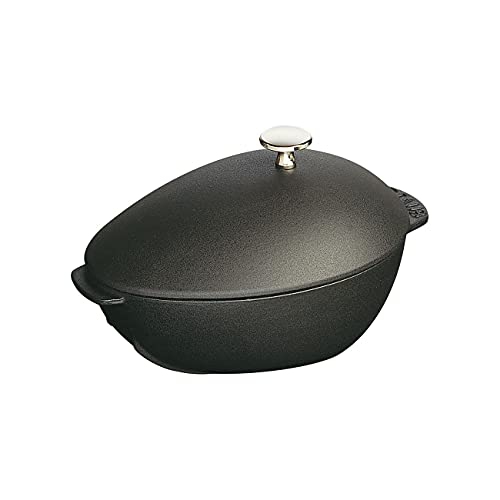 STAUB Specialities 2 L Cast Iron Oval Mussel Pot, Black