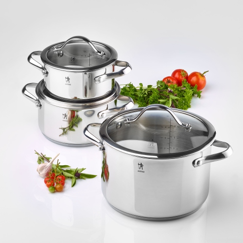 HENCKELS Aragon Pot Set 6 Piece, 18/10 Stainless Steel
