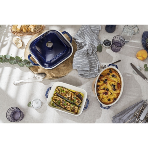 STAUB Ceramique Mixed Baking Dish Set Dark Blue 4 Piece