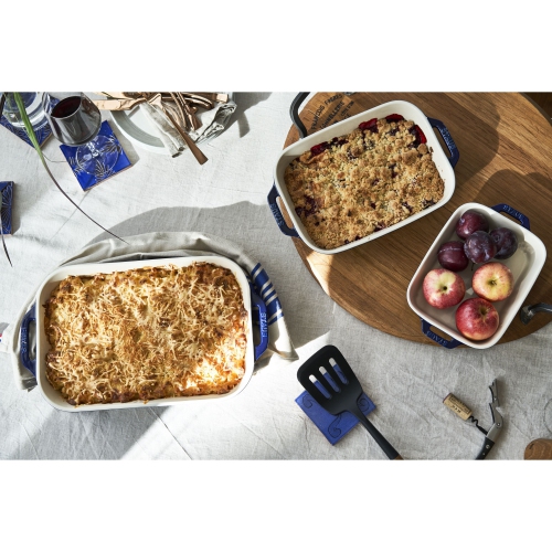STAUB – Ensemble de plats de cuisson rectangulaires Ceramique, bleu foncé, 3 pièces