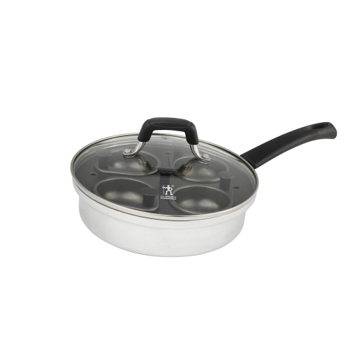 HENCKELS Kitchen Elements Non-Stick Egg Poacher, Silver-Black