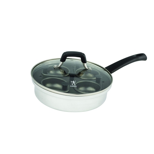 HENCKELS Kitchen Elements Non-Stick Egg Poacher, Silver-Black