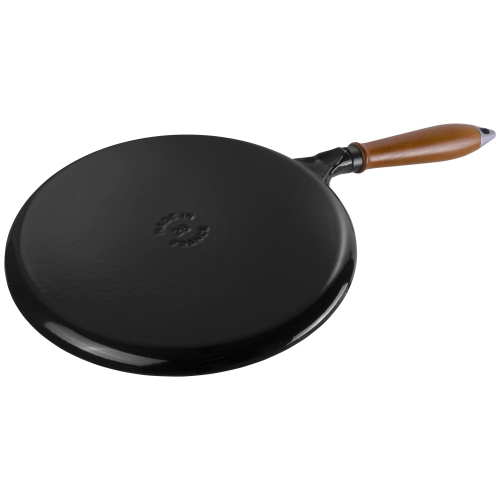 Poêle à crêpes en fonte 28 cm DE STAUB Pans avec poignée en bois