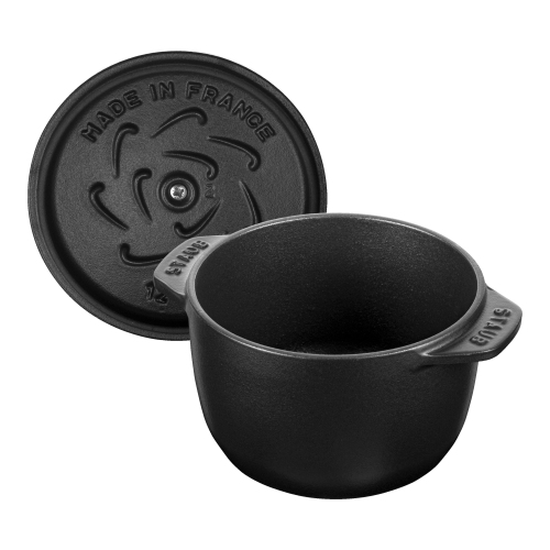STAUB La Cocotte 725 mL Cast Iron Round Rice Cocotte, Black