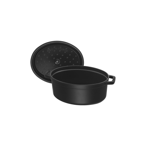 STAUB La Cocotte 6.75 L Cast Iron Oval Cocotte, Black