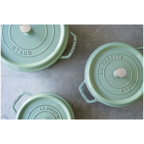 STAUB La Cocotte 5.25 L Cast Iron Round Cocotte, Sage