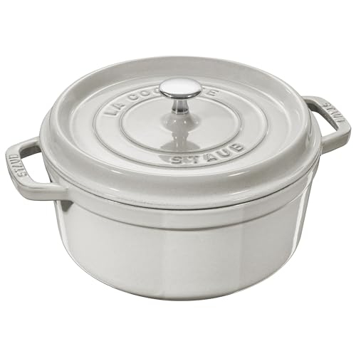 STAUB La Cocotte 5,25 L – Cocotte ronde en fonte, truffe blanche
