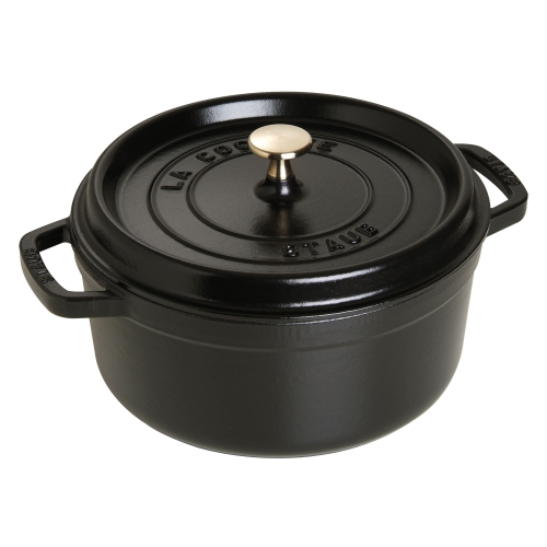 STAUB La Cocotte 3.7 L Cast Iron Round Cocotte, Black