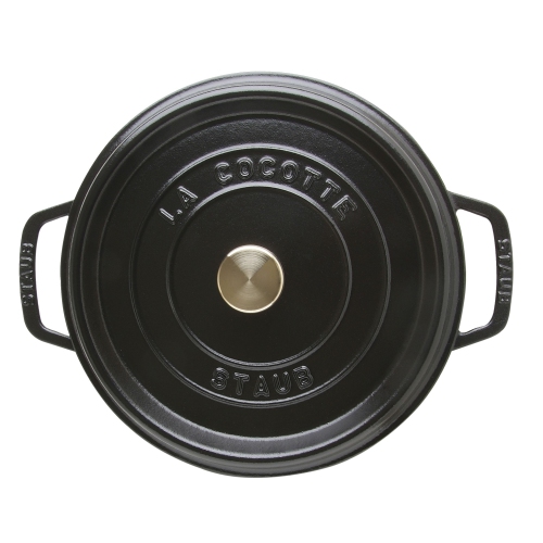STAUB La Cocotte 3.7 L Cast Iron Round Cocotte, Black