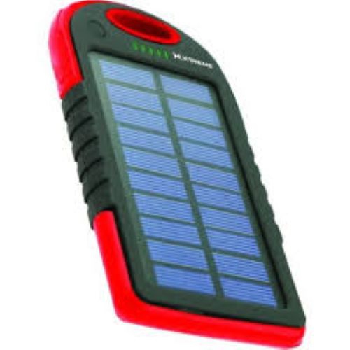 Xtreme 5000mAH External Black Solar Panel Battery Bank, Weatherproof, Dual USB Port