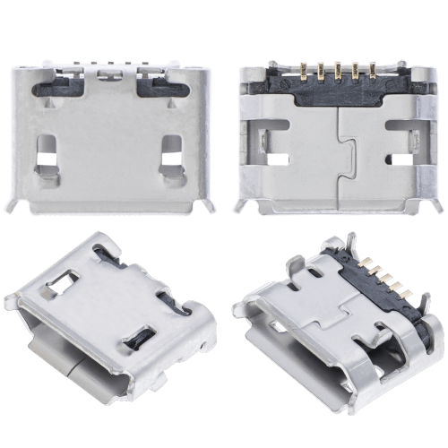 ESOURCE PARTS  Replacement Charging Port Soldering Required - 05 Pin - Micro B - 4 Anchor Points (C165)