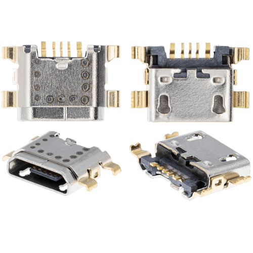 Replacement Charging port soldering required - 05 Pin - Micro B - 4 Anchor Points