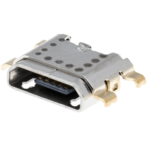 Replacement Charging port soldering required - 05 Pin - Micro B - 4 Anchor Points