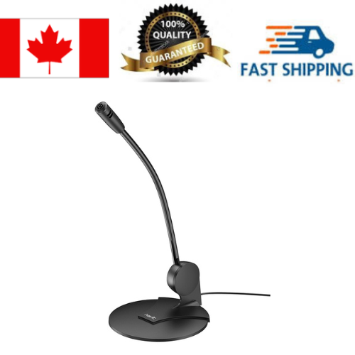 Havit H207D 3.5mm Wired Goose Neck, Multi-Angle Conference Microphone for Computer_Black