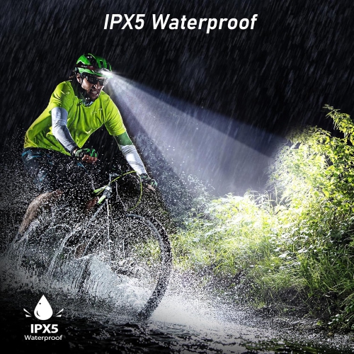 Headlamp Rechargeable, 2000L Super Bright LED Head Lamp Headlight with Red Warning Lights and 6 Modes, Motion Sensor Control, IPX5 Waterproof,