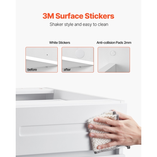 VEVOR 18"W x 24"D x 34.5"H White Shaker Base Cabinet with Drawer, 18-Inch Unassembled Drawer Base Cabinet, Ready to Assemble Cabinet with Soft-Close