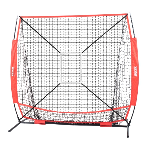 VEVOR 5x5 ft Baseball Softball Practice Net, Portable Baseball Training Net for Hitting Batting Catching Pitching, Backstop Baseball Equipment with