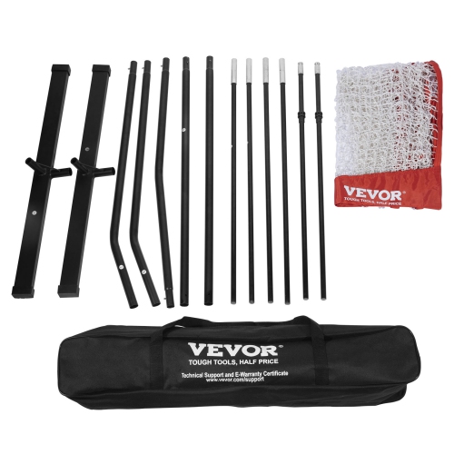 VEVOR Freestanding Volleyball Training Net for Indoor or Outdoor Use, Adjustable Height Portable Net System with Carrying Bag, Professional
