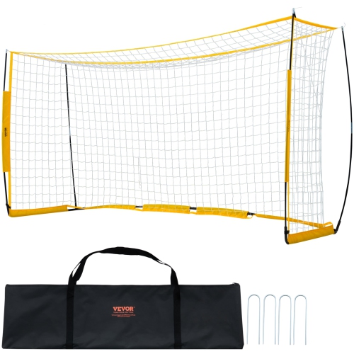 VEVOR 12x6 ft Portable Soccer Goal, Adults Kids Backyard Soccer Net, Large Practice Soccer Net, Steel Fiberglass Structure Training Goal
