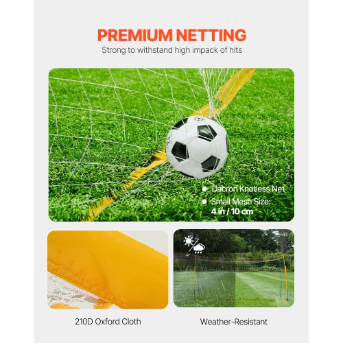 VEVOR 12x6 ft Portable Soccer Goal, Adults Kids Backyard Soccer Net, Large Practice Soccer Net, Steel Fiberglass Structure Training Goal