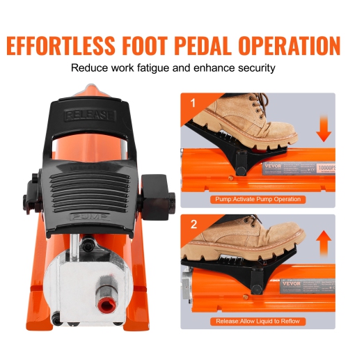 VEVOR 10,000PSI Air Hydraulic Pump, 0.18 Gal Reservoir, NPT 3/8in Oil Outlet, NPT 1/4in Inlet, Metal Shell Air Actuated Pump, for Precision