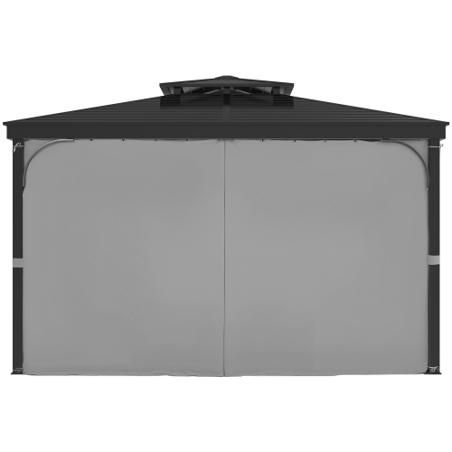 VEVOR 12' x 10' x 6.7' Gazebo Curtains Outdoor, 4-Panel Sidewall Gazebo Privacy Curtains with Zippers, Outdoor Curtain Replacement for Patio Canopy,