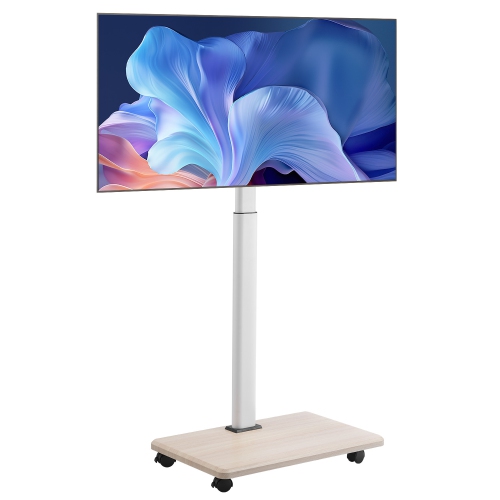 VEVOR Rolling TV Stand, Mobile TV Cart for 32-70 Inch Screens, 25° Left-Right Rotation and Height Adjustable, Holds up to 99 lbs for Corner, Bedroom,