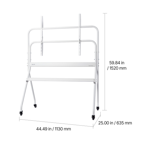 VEVOR 198 lbs L.C. Rolling TV Stand, Mobile TV Cart for 35-100in LED/LCD/OLED Flat/Curved TVs, Handy Stand with Wheels, for Living