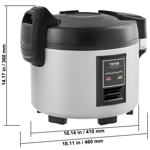 VEVOR 60-Cup Commercial Rice Cooker, 13.74 Qt / 13 Liter Large Rice Cooker and Warmer with Nonstick Inner Pot, Fast Cooking and 12-Hour Keep Warm,