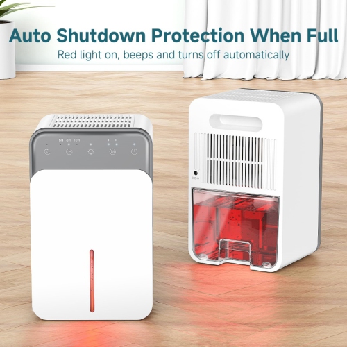 Portable Dehumidifier with LED Display, Auto Shut-off and Quiet Operation for Humidity Control in Home, Basement and Bathroom