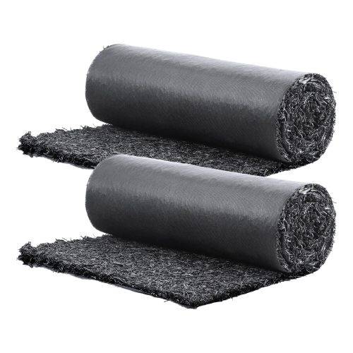 VEVOR 96 x 22 in Rubber Mulch for Landscaping, 2 Rolls Recycled Rubber Mulch Mat , Permanent Rubber Pathway, Natural-Looking Black Mulch Garden