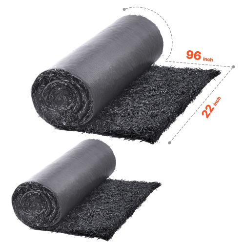 VEVOR 96 x 22 in Rubber Mulch for Landscaping, 2 Rolls Recycled Rubber Mulch Mat , Permanent Rubber Pathway, Natural-Looking Black Mulch Garden